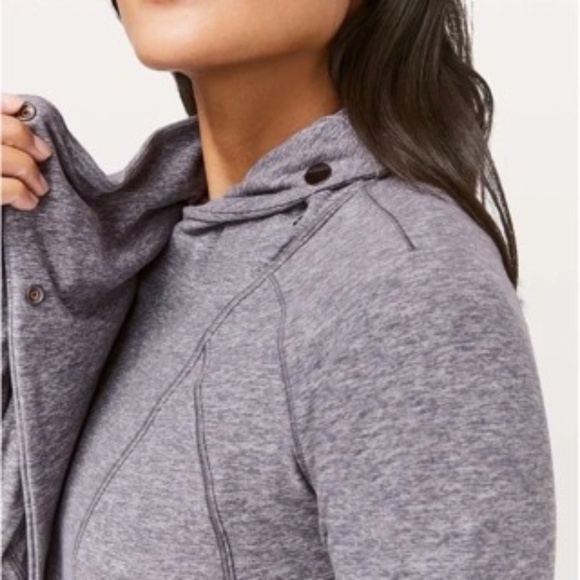Lululemon Rulu Rally Wrap Heathered Graphite Purple Jacket Women's 10 - Picture 3 of 10